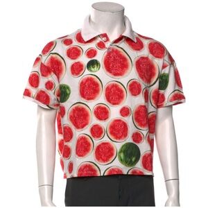 Denim Tears Watermelon Print Polo Shirt Cotton Colorful Spring Summer Vibes